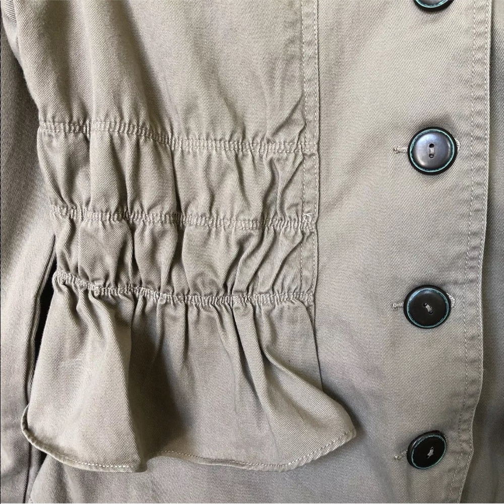 Moon Los Angeles Khaki Ruffled Jacket - Picture 3 of 6